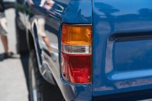 Ceramic Coating Santa Rosa. This is a photo of a blue 1980's Toyota Tacoma that has been ceramic coated by our team. 