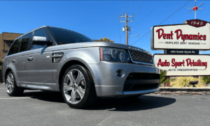 This photo is of a silver Range Rover, ceramic coated by Auto Sport Detailing. 